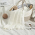 100% Cozy 40x30in Baby Blanket Cotton Knit Swaddle Soft Newborn Receiving Blanket for Boy/Girl Crib,Stroller White