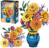 Sunflower Bouquet Building Blocks w/ Vase Set, 1065 PCS Botanical Collection, Birthday