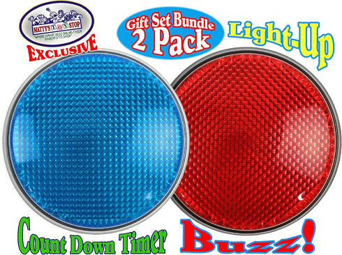 Matty's Toy Stop Lights & Sounds Electronic Game Answer Buzzer and Countdown Timer Gift Set, 2 Pack