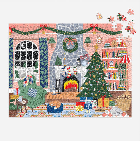 Galison Home for The Holidays Christmas Countdown – 12 Days of Puzzles with 12 Cozy Illustrations