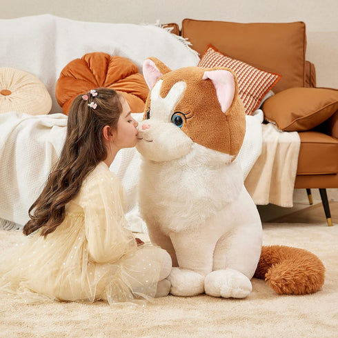 IKASA Giant Ragdoll Cat Stuffed Animal Plush Toy, 23" Jumbo Soft Fluffy Plushie Gifts for Kids