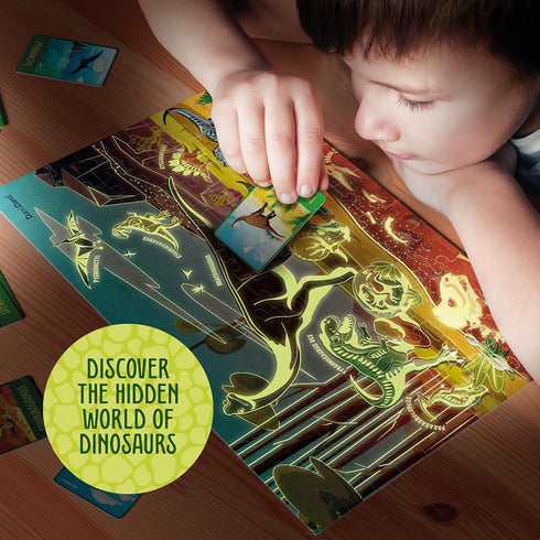 Glow in The Dark 100 Piece Dinosaur Puzzle for Kids - Jigsaw Toys for Boys & Girls Ages 6-8, Dino Gifts
