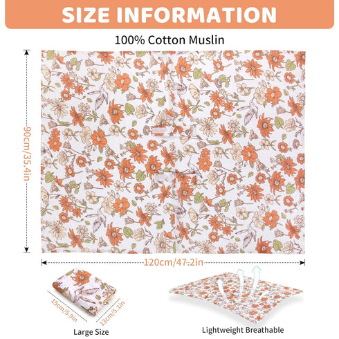 100% Summer Metplus Car Seat Cover Baby Girl, Muslin Cotton Infant Carseat Covers, Lightweight Breathable Car Seat