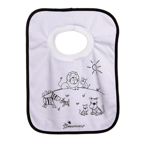 Dreambaby Terry Cloth Cotton Baby Bibs for Teething, Feeding, Drooling - Jungle Animals, Super Absorbent