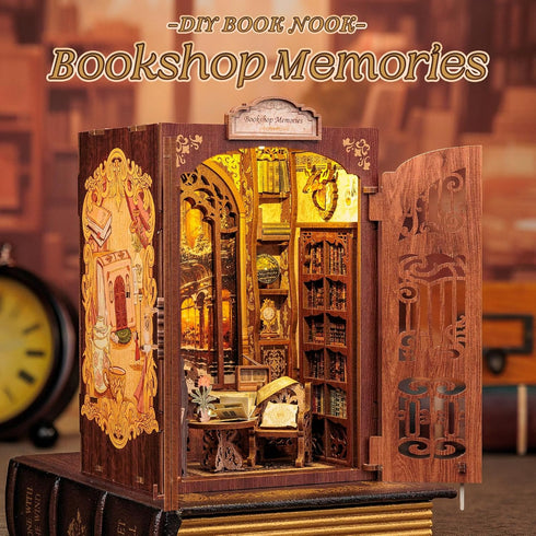 Cutefun Book Nook Kit, Dollhouse Miniature Kit for Bookshelf Insert Decor Crafts for Adults, Halloween
