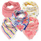 HonestBaby Girls Organic Cotton Bandana Drool Bib Multipack, 5-Pack Love Dove, One
