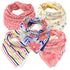 HonestBaby Girls Organic Cotton Bandana Drool Bib Multipack, 5-Pack Love Dove, One