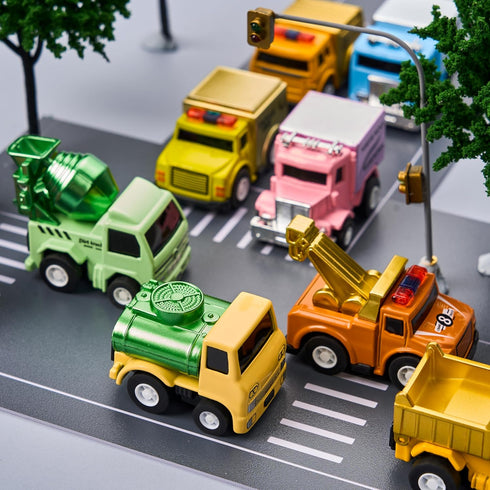 12 JOYIN Pcs Easter Eggs Filled with Toy Cars, Colorful Stuffed Eggs with Pull Back Die-Cast Cars for Easter Hunt Game