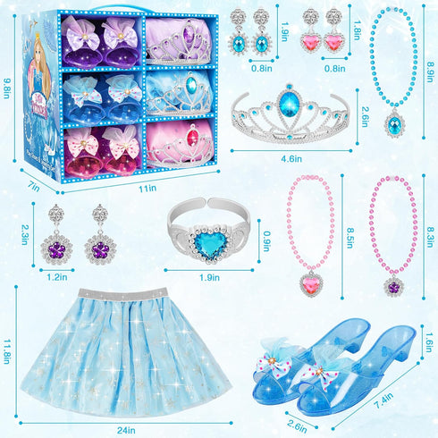 3+ LJZJ Princess Dress Up Toys & Jewelry Boutique, Girls Role Play Gift for Year Old Girl Toddler B-Day Party Favors