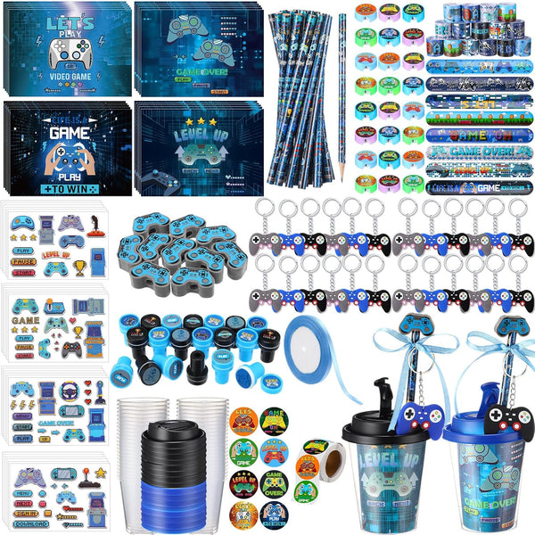 Watersay 218 Pcs Video Game Party Favors Set Includes Drink Cup with Lid