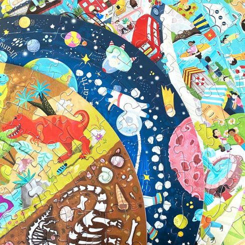 Animals Around The World Round Jigsaw Puzzle, 150 Pieces for Children Ages 5-8, 100% Recycled Card