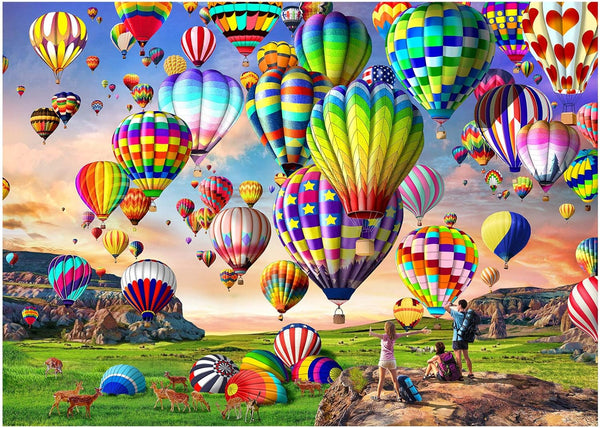 HUADADA - Jigsaw Puzzles for Adults 1000 Pieces, Hot Air Balloon, No Dust, Home Decor Gift for Men Women