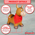 WADDLE Bouncy Hopper Inflatable Toy, Hopping Animal for Toddlers and Kids, Pump Included, Brown Horse