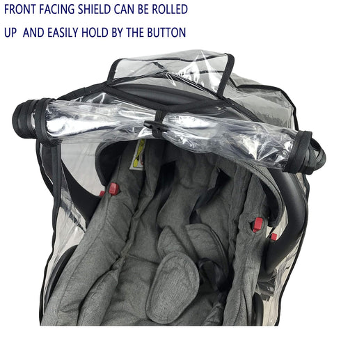 LLUFO Baby Car Seat Rain Cover Universal Weather Shield Waterproof,Easy Access Zipper,Side Ventilation,EVA