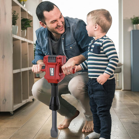 Toy Choi's Kids Jackhammer Toy Drill, Pretend Play Construction Toy with Realistic Sound for Ages 3-7