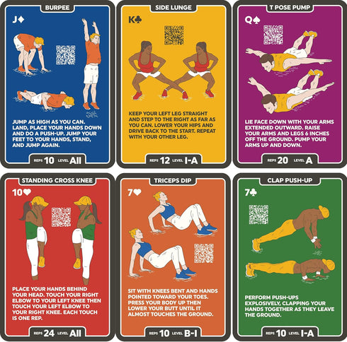 Bodyweight Exercise Cards: Workout Playing Card Game, Designed by Military Fitness Expert, No Equipment Needed