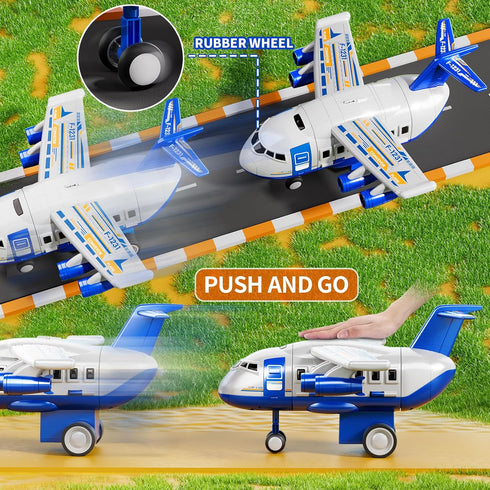 2-4 3-5 8 3-5 MSKOLER Airplane Toys for Toddlers - Boy Toy Car Race Tracks for Kids Ages with Small Car Toys, Toddlers