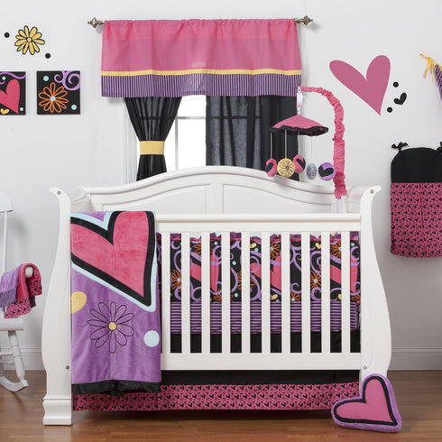 One Grace Place Sassy Shaylee Burp Cloth, Black, Pink and Purple