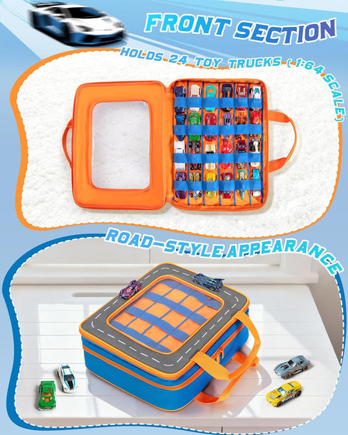 66 Marscamd Storage Case Compatible with Hot Wheels Toy Trucks and Monster Trucks (Hold Pcs), Toy Car Storage Case