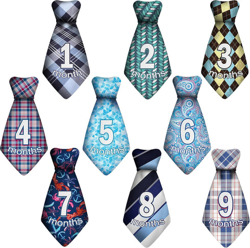 Baby Monthly and Holiday Milestone Sticker Ties by TurtleSurfers - 20 Different Designs for Baby Boys