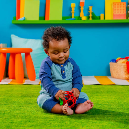 Red Apple Teether Toy from Hold My Own Collection - Easy Grasp Design, BPA Free for Newborns