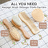 NEFERTOT Set Wooden Baby Hair Brush Grooming Kit with Beech Wood Goat Hair Brush, Cradle Cap Brush, Silicone Scalp