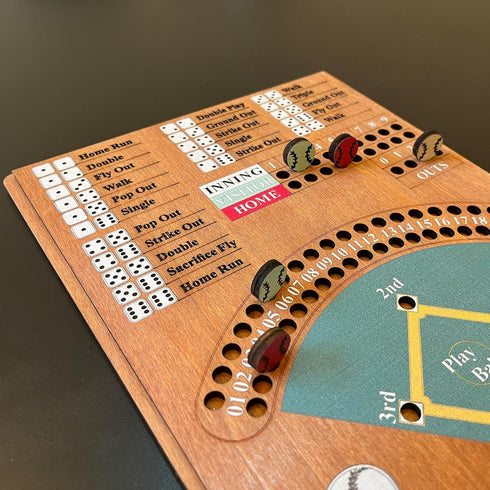 CBLKUS Baseball Dice Board Game,Fun Board Game with Dice,Wooden Baseball Games for Family,Party and Holiday