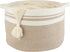 Large Cotton Rope Basket for Blankets, 22"x14" Toy Basket for Kids, Woven Laundry Basket for Clothes, Round White Brown