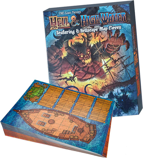 Dungeon Craft Hell & Highwater Board Game: Loose Leaf in Custom Box, Water Resistant, Dry Erase by 1985 Games