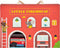 Petit Collage Wind Up Toy Playset - Little Firehouse with Wind-Up Fire Truck, Track Pieces, Activity Toy for Ages 3+