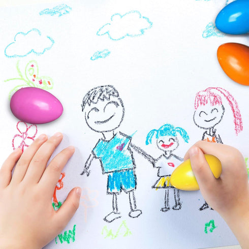 9 Set Washable Non-Toxic Egg Crayons for Toddlers - Color for Creative Play