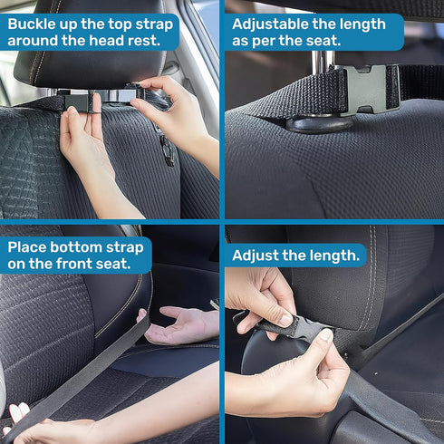 2 Pack Enovoe Back Seat Cover for Kids Extra Large - with Multi Pocket Storage Organizer - Back Seats Protector