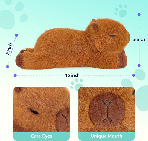 15 inch Onsoyours Original Capybara Microwavable Stuffed Animal, Heatable Capybara Plush for Warmth & Comfort - Soft