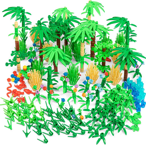 Play Platoon 404 Piece Jungle Building Bricks Kit, Botanical Forest Building Block Compatible with Major Brand