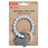 Nuby Elephant Teether Ring: Natural Wood & Silicone, Gray, 3 M+