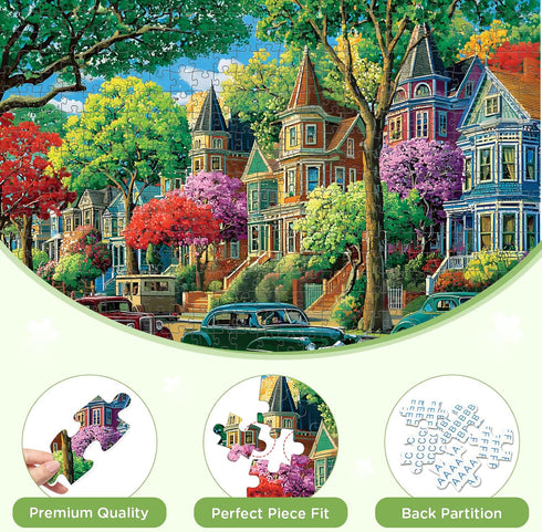 XAPAEG 500 20.515 Piece Puzzle for Adults,Urban Street Jigsaw Puzzle for Adults Elderly, Birthday Party for Family
