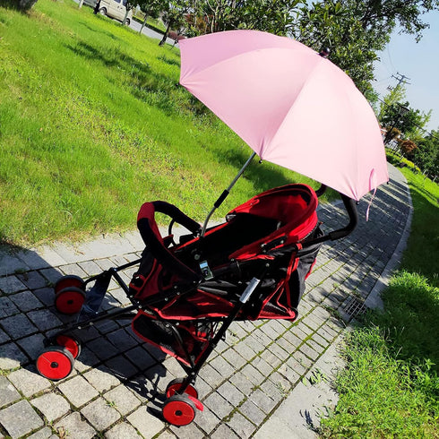 STARRY CITY 50+ Baby Pram Umbrella with Adjustable Universal Clamp,Children Buggy Sun-Proof Parasol with Clip On UPF
