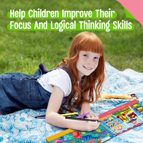 28 SpriteGru Dry Erase Activities Book, Reusable & Erasable Game Pad, Explore and Find Games Interesting Educational