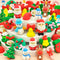 55 PCS Christmas Erasers for Kids Bulk, Puzzle Eraser Desk Pets Holiday Erasers for Classroom Rewards