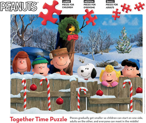 Ceaco - Together Time Collection Holiday Fence 400 Piece Jigsaw Puzzle in Standard, Medium, and Oversized Sizes