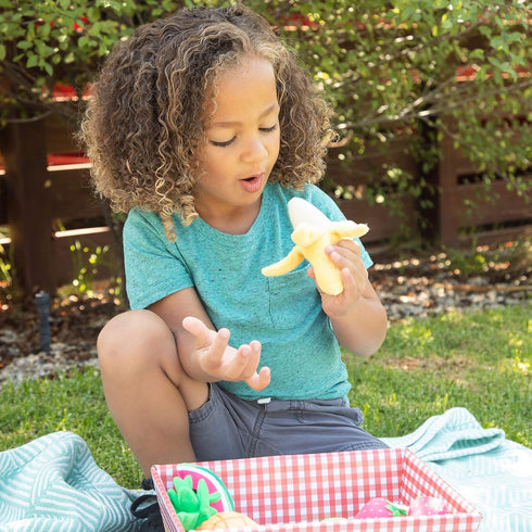 12-Piece Set, 2+ Educational Insights Plush Fruit Basket Pretend Play Food, Early-Learning Skills, Ages