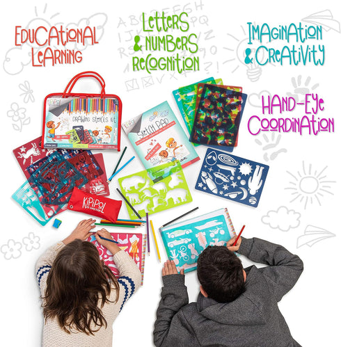63 4-8 8-12 Set- 15 260+ Kipipol Pcs Drawing Stencils for Kids Ages - and Up - Arts and Crafts for Girls and Boys
