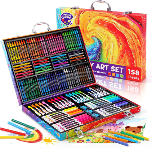 Toidgy 158 Pcs Art Supplies for Kids Ages 4-8, 6-8, Deluxe Art