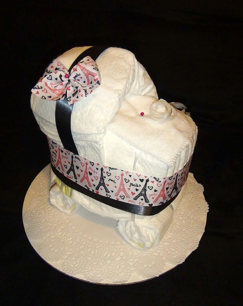 Little KG's Dreams Diaper Cake Stroller Centerpiece or Gift (Baby Girl) by