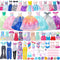 52 Pcs Doll Clothes and Accessories - 2 Wedding Gowns, 6 Fashion Dresses, Casual Outfits, Shoes, Accessories for Girls