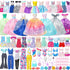 52 Pcs Doll Clothes and Accessories - 2 Wedding Gowns, 6 Fashion Dresses, Casual Outfits, Shoes, Accessories for Girls