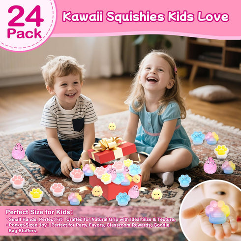 YRSDQueenA Pack 24 Pack 50 4-8 8-12, Taba Squishy Taba Squishies with Stickers, Easter Squishy Toys Party Favors