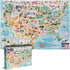 Puzzles for Adults 1000 Pieces - Illustrated US Map Puzzle, 100% Recycled Cardboard USA Jigsaw by bopster