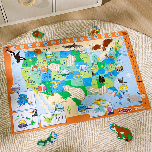 Melissa & Doug National Parks U.S.A. Map Floor Puzzle – 45 Jumbo Pieces with Search-and-Find Activities