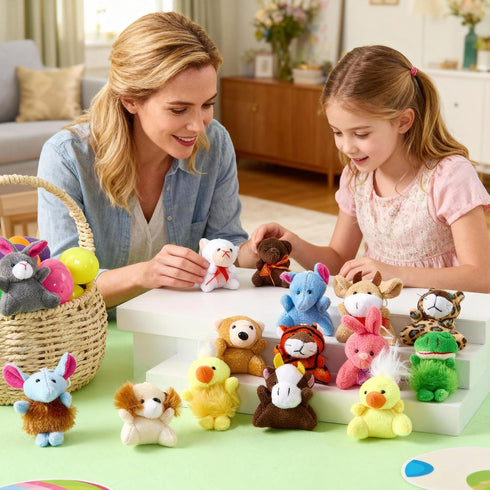 24 Pack (24 3" JOYIN Mini Animal Plush Toy Assortment Units Each), Animals Keychain Decoration for Kids, Small Stuffed